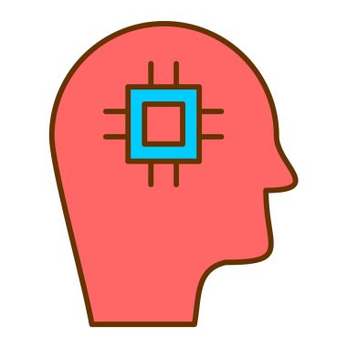 beyin sistemi düz simgesi