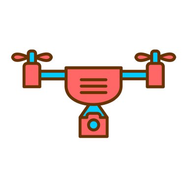 İHA kamera simgesi. Web için cctv sistem vektör simgelerinin basit illüstrasyonu