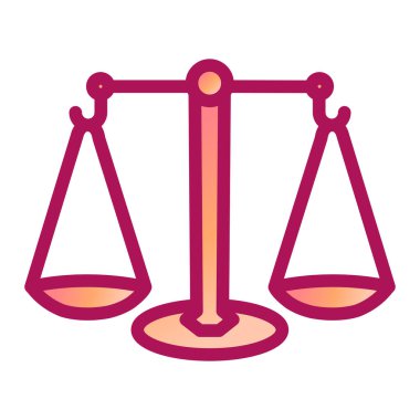 Hukuk ve adalet kavramı ölçek ikonu tarafından temsil edilir. özet vektör illüstrasyon sembolü ve bonus simgeleri