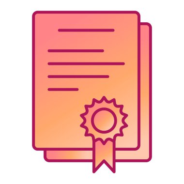 Sertifika. Web simgesi vektör illüstrasyonu