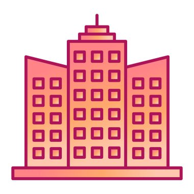 Bina. Web simgesi basit illüstrasyon