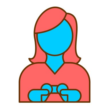 Gözlüklü kadın karakter vektör çizimi tasarımı