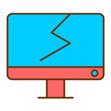 bilgisayar monitörü ikon vektör illüstrasyonu