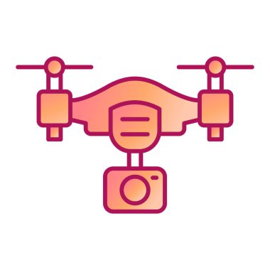 İHA kamera simgesi. Web için kuadrokopter vektör simgelerinin basit illüstrasyonu