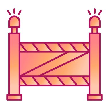 Beyaz arkaplanda izole edilmiş düz stil bariyer simgesi. uyarı sembolü