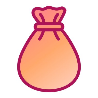 torba simgesi. Para kesesi vektörünün basit bir gösterimi. izole edilmiş dış hat biçimi.