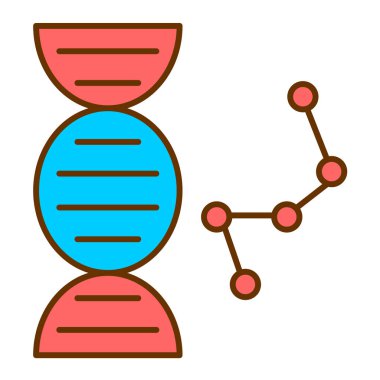 DNA molekül ikon vektörü. Bilim araştırma teknolojisi sembolü.