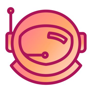 Astronot ikon vektörü. İnce çizgi işareti. izole edilmiş sınır sembolü çizimi