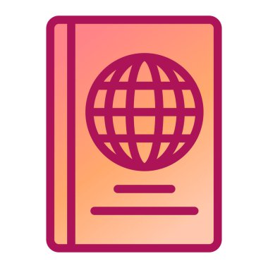 Bir dünya ikonu olan pasaport. seyahat ve turizm konsepti. vektör illüstrasyonu