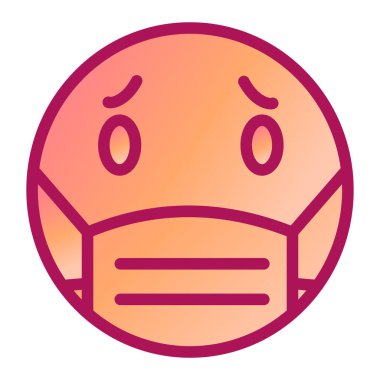 Maske ikonlu yüz. web tasarımı için hasta ifade vektör simgelerinin çizgi filmi