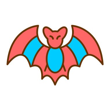 şirin küçük yarasa kawaii ikon vektör çizimi tasarımı