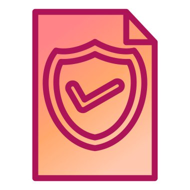 Kalkanda işaret simgesi var. Web için güvenlik sistemi vektör simgelerinin özet çizimi