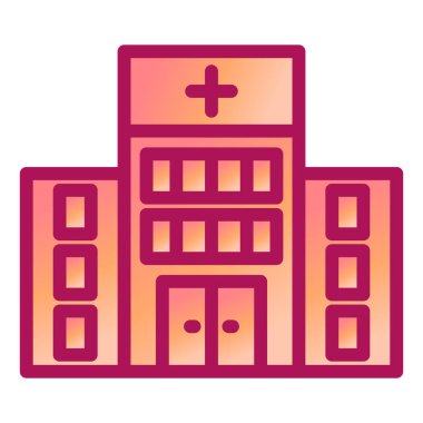Hastane binası ikon vektör illüstrasyonu