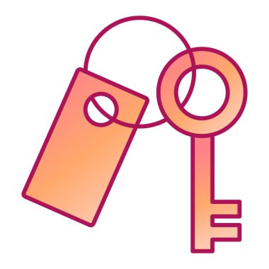 Anahtar kilidi simgesi. Web için anahtar vektör simgelerinin düz çizimi