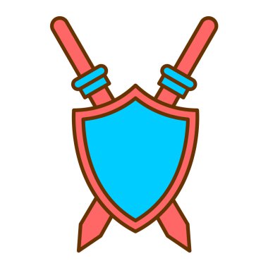 Kılıç vektör illüstrasyon tasarımlı kalkan