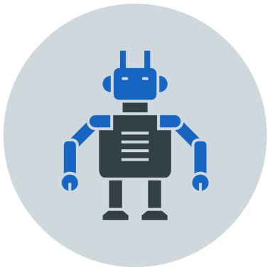 robot. Web simgesi basit illüstrasyon