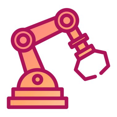 Robot kol ikonu. Robot el vektör sembolü çizimi. beyaz arkaplanda izole