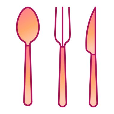 kaşık ve çatal izole edilmiş ikon vektör illüstrasyon tasarımı