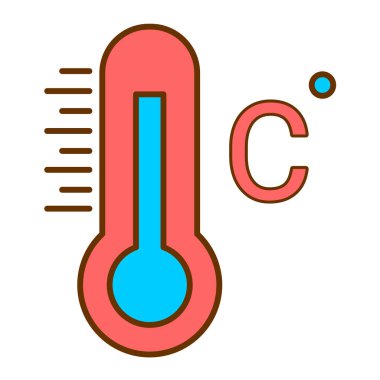 Termometre. Web simgesi basit illüstrasyon