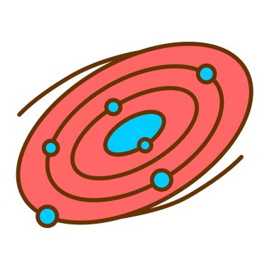 Gezegen ikonu. Web için solar halka vektör simgelerinin özet çizimi