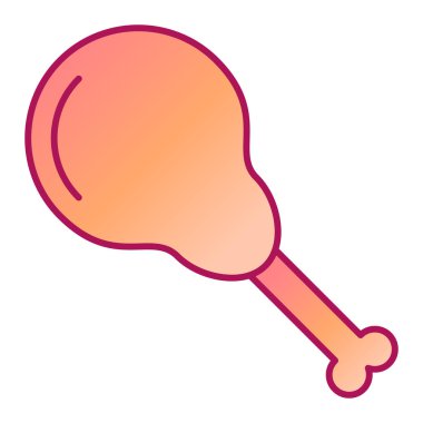 Tavuk budu ikonu. Web için et kemik vektör simgelerinin özet çizimi