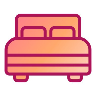 Otel yatağı. Basit illüstrasyon