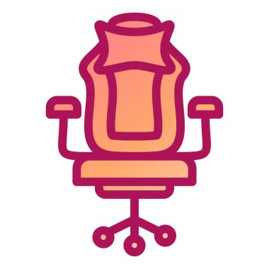 ofis sandalyesi ikon vektör illüstrasyonu