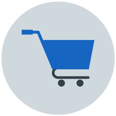 Alışveriş arabası simgesi, vektör illüstrasyonu