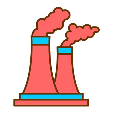 Fabrika binası ikon vektör illüstrasyonu