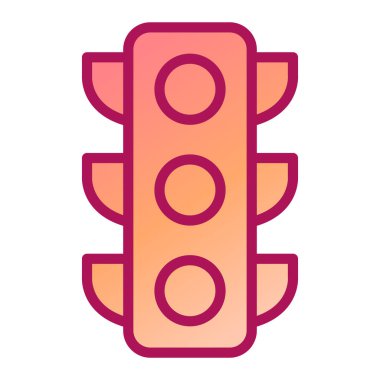 Trafik ışığı düz vektör simgesi