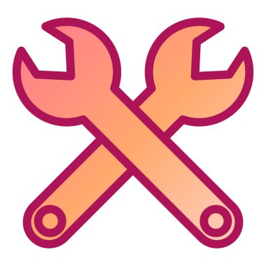 İngiliz anahtarı ve tornavida ikonu. vektör illüstrasyonu