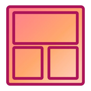 Kırmızı ve turuncu çizgilerden oluşan bir çerçevenin vektör çizimi