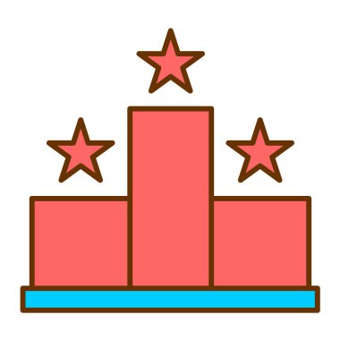 Podyum. Web simgesi basit illüstrasyon