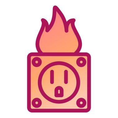 Bir ateş simgesinin vektör illüstrasyonu