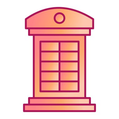 Telefon Booth modern simge vektör çizimi 