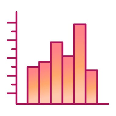Grafik grafik çizelgesi vektörü. Bar analitiği işareti. renk sembolü çizimi