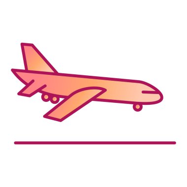 Uçak ikonu. Web için düzlem vektör simgelerinin düz çizimi