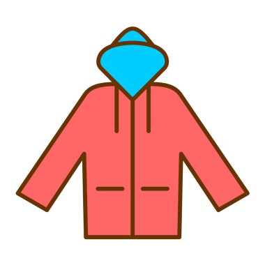 Yağmurluk simgesi, vektör illüstrasyonu