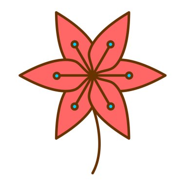 Çiçek. Web simgesi vektör illüstrasyonu