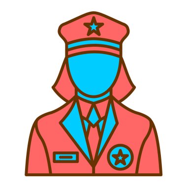 Polis memuru ikon vektör illüstrasyonu