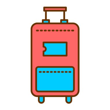 bavul ikonu vektör illüstrasyonu