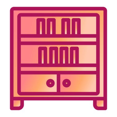 Kitaplık. Web simgesi basit illüstrasyon