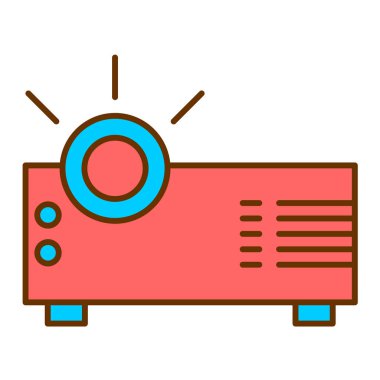 Projektör ikon vektör illüstrasyonu