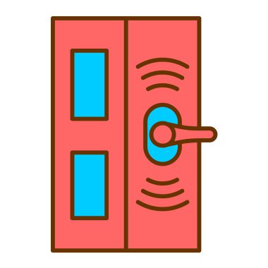 Kırmızı ve beyaz kapının vektör çizimi