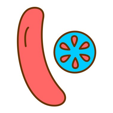 Lezzetli yemek ikonu vektör illüstrasyonu