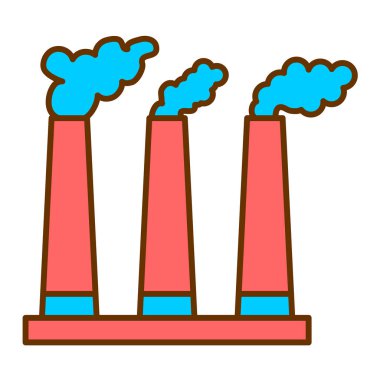 Fabrika yapımı baca ikonu vektör çizimi tasarımı