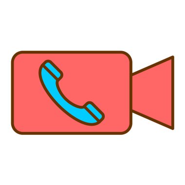 Video çağrısı. Web simgesi vektör illüstrasyonu