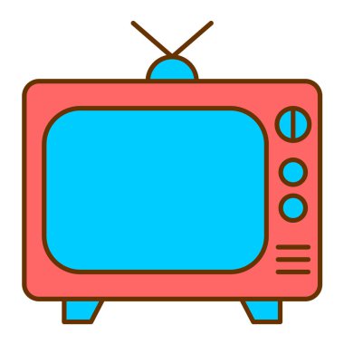 Televizyon ikonu. beyaz arkaplanda izole edilmiş web tasarımı için televizyon vektör sembolü çizgi filmi