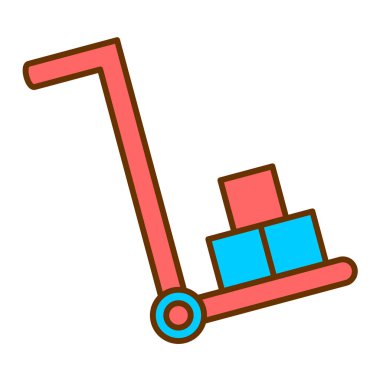 Teslimat kamyonu ikonu. Web için forklift troleybüs vektör simgelerinin özet çizimi