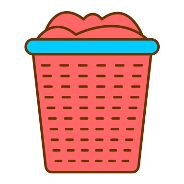 Çamaşır sepeti ikonu. beyaz arkaplanda izole edilmiş web tasarımı için çöp taşıyıcı simgelerinin çizgi filmi
